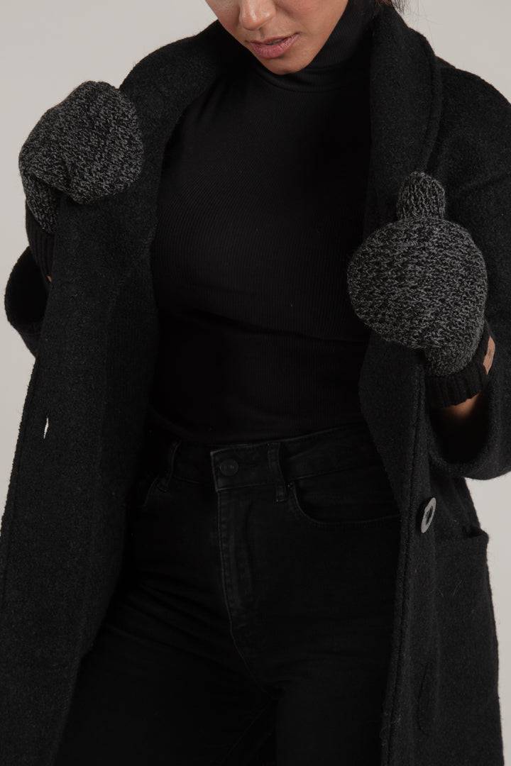 Charcoal Fleece Lined Mitts - Mitts - Wolfe Co. Apparel and Goods