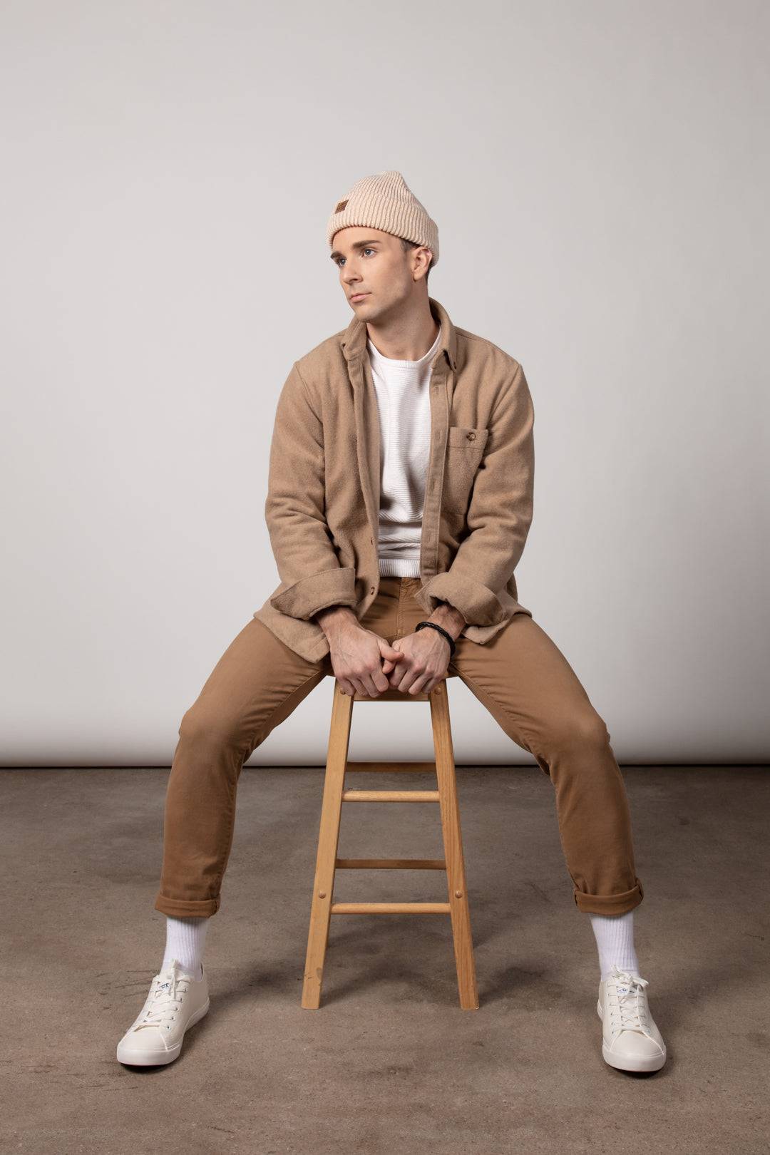 Sand Wool Button Down - Tops - Wolfe Co. Apparel and Goods