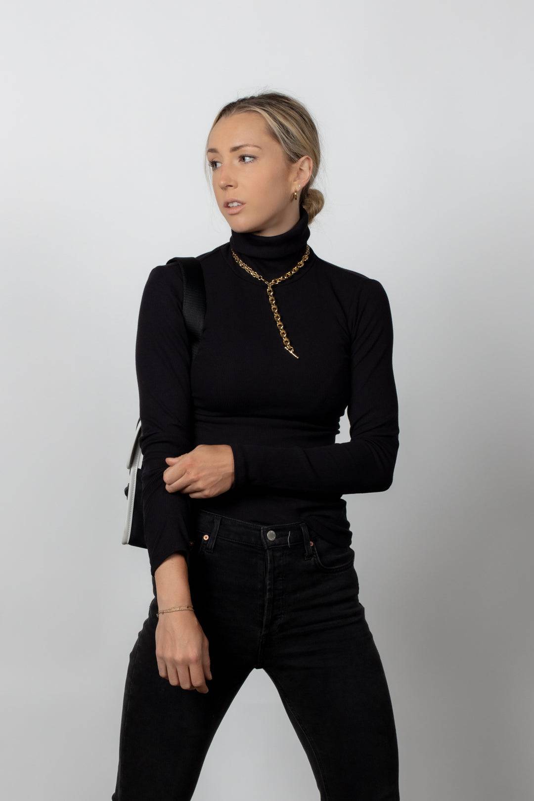 Ribbed Black Turtleneck - Tops - Wolfe Co. Apparel and Goods