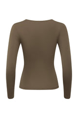Olive Scoop Neck Long Sleeve - Tops - Wolfe Co. Apparel and Goods