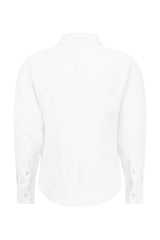 Men's White Long Sleeve Linen Shirt
