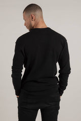 Black Hawkestone Waffle Knit - Tops - Wolfe Co. Apparel and Goods