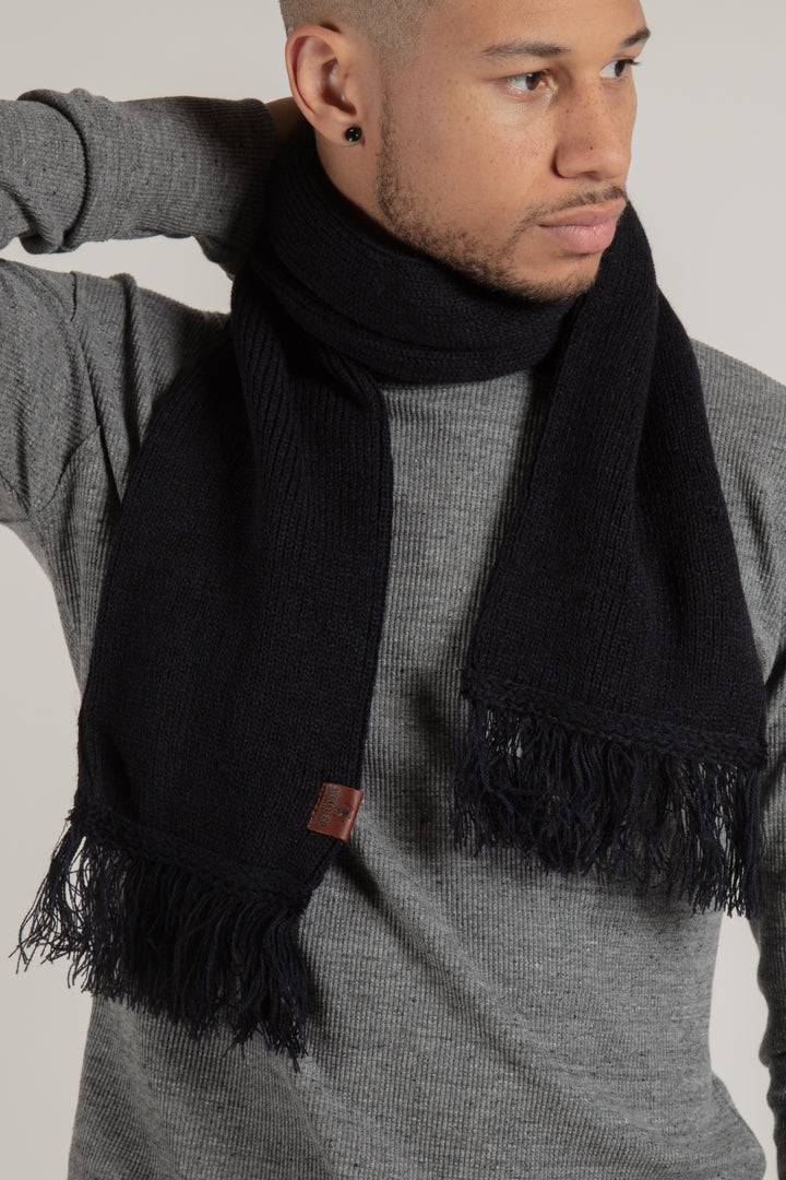 Navy Longford Ribbed Scarf - Scarf - Wolfe Co. Apparel and Goods