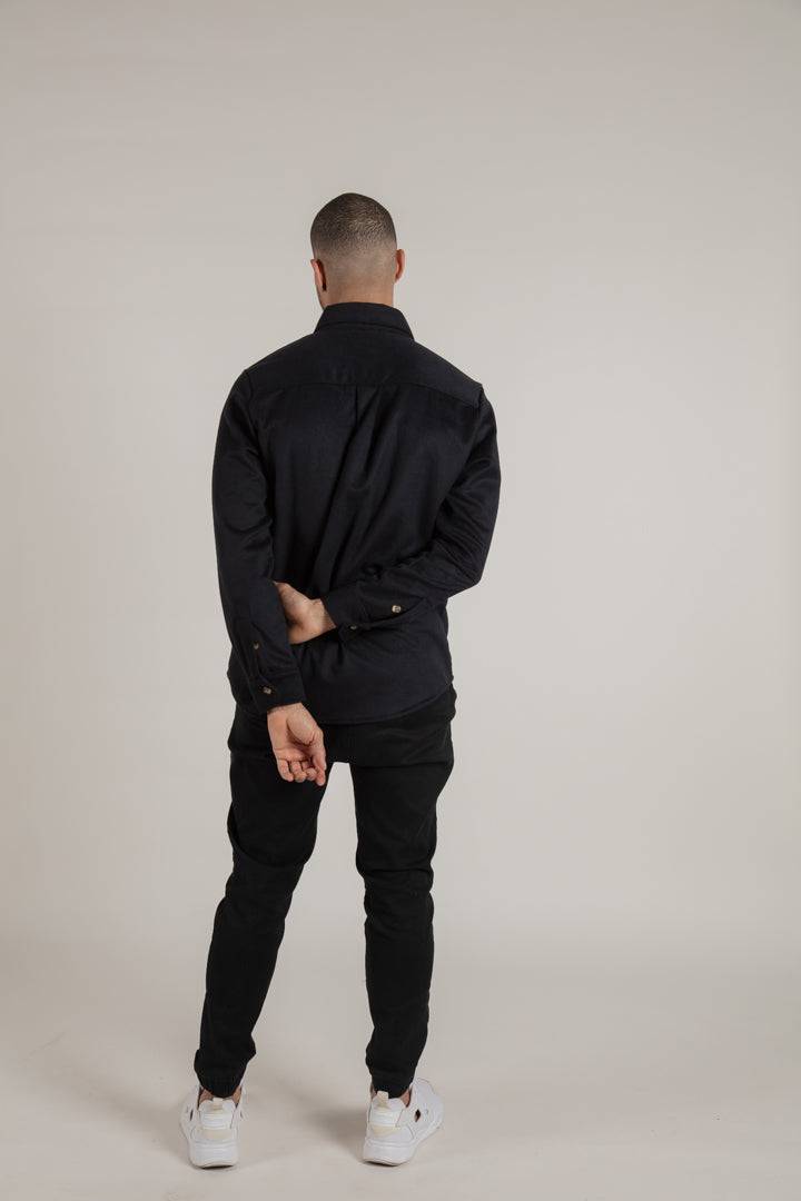 Navy Wool Button Down - Tops - Wolfe Co. Apparel and Goods