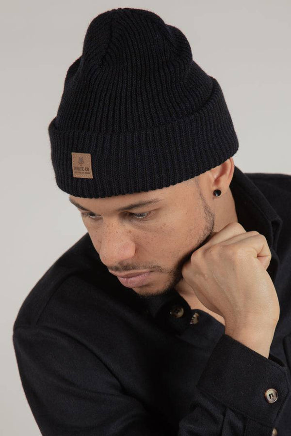 Navy Longford Ribbed Toque - Hats - Wolfe Co. Apparel and Goods