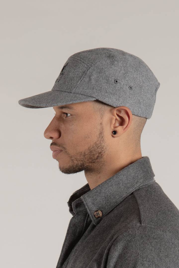 Melton Grey 5 Panel Cap - Hats - Wolfe Co. Apparel and Goods