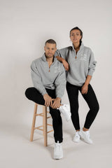 Grey Born in the North Quarter Zip - Tops - Wolfe Co. Apparel and Goods