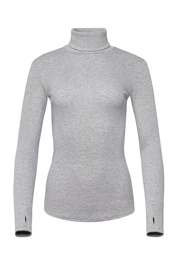 Ribbed Grey Turtleneck - Tops - Wolfe Co. Apparel and Goods