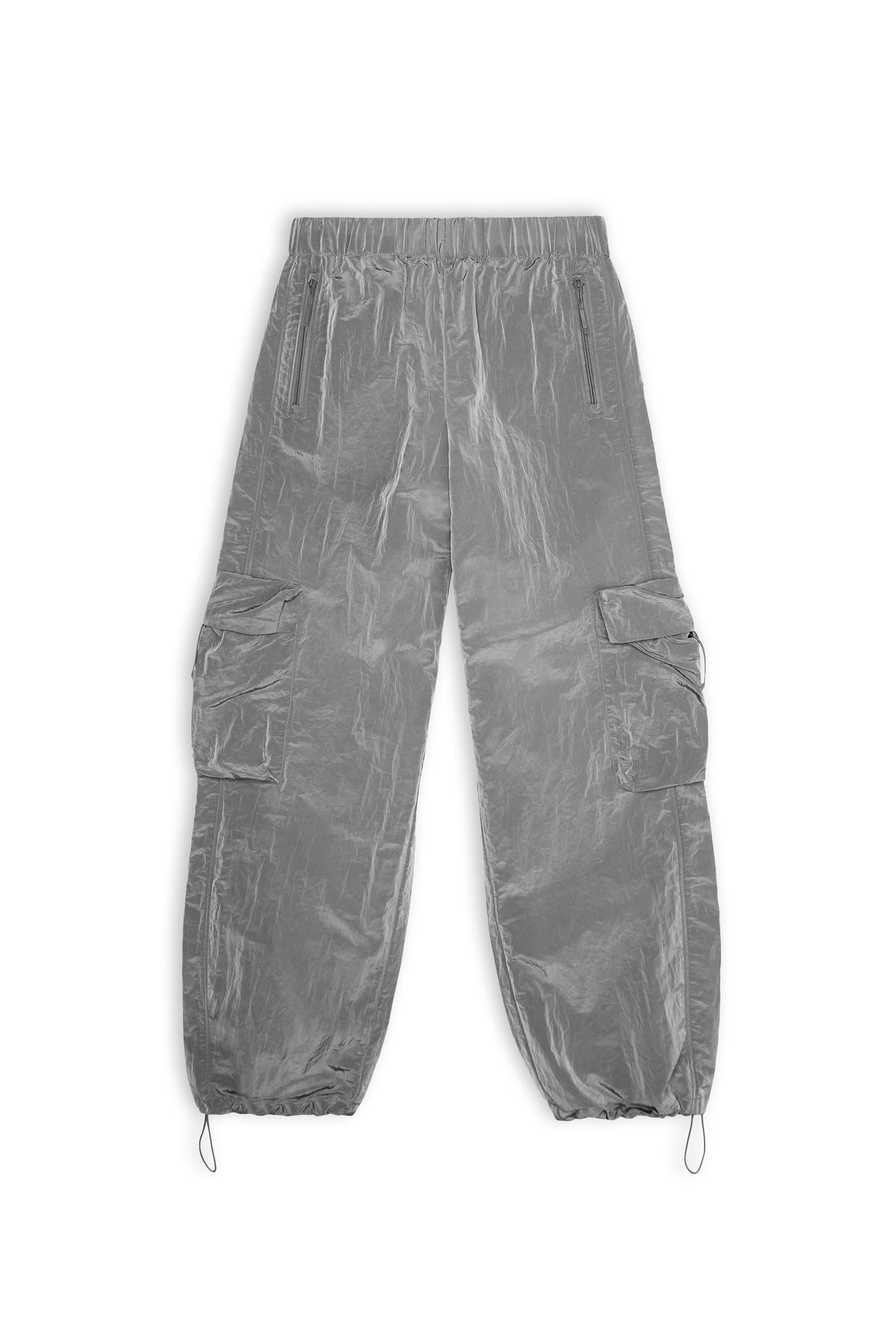 【Anyone more】Bills Nylon Cargo Pintuck String Wide Pants Super High Rise Wide Leg Cargo Twill Pants – Bluenotes