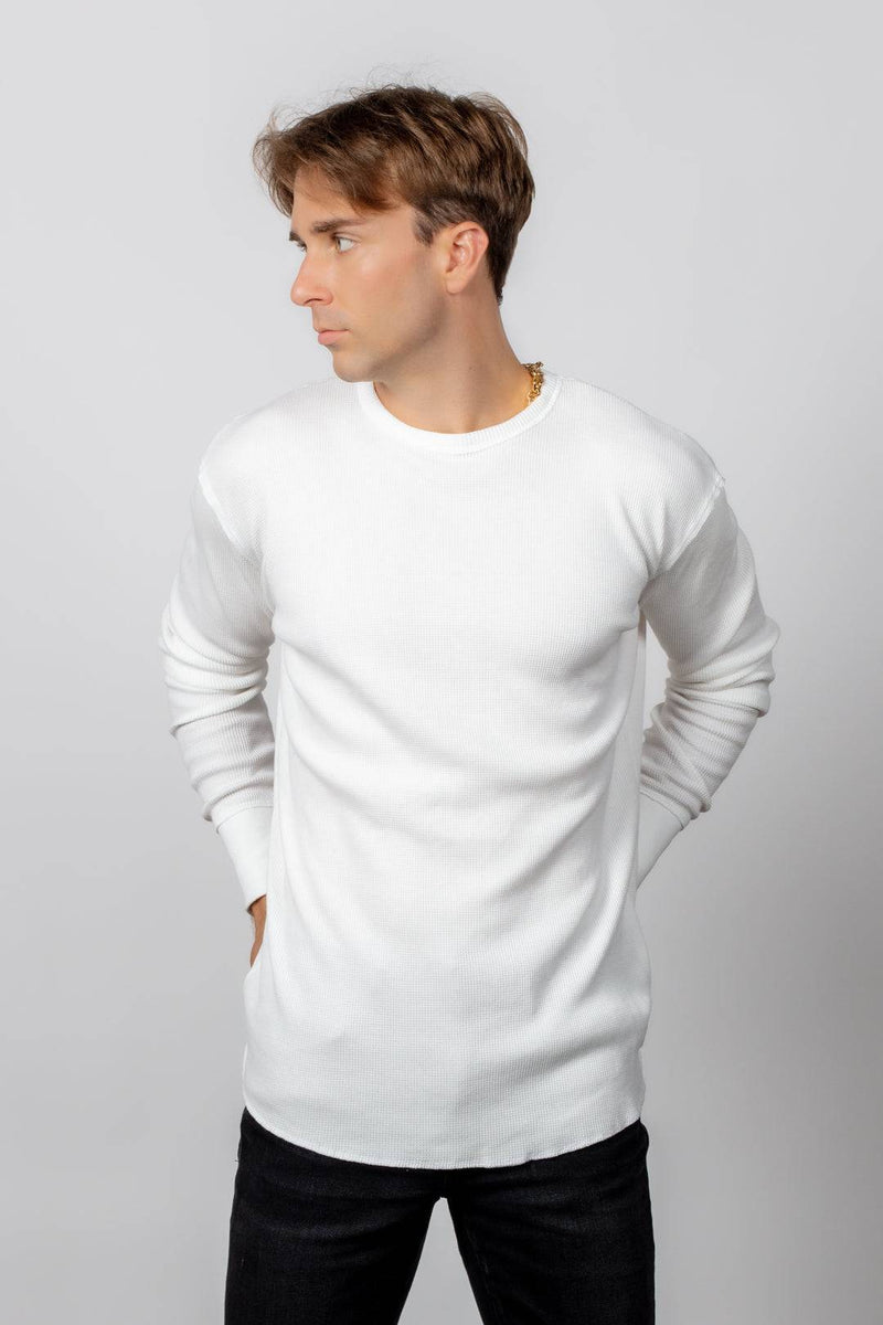 White Hawkestone Waffle Knit - Tops - Wolfe Co. Apparel and Goods