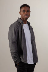 Grey Wool Button Down - Tops - Wolfe Co. Apparel and Goods