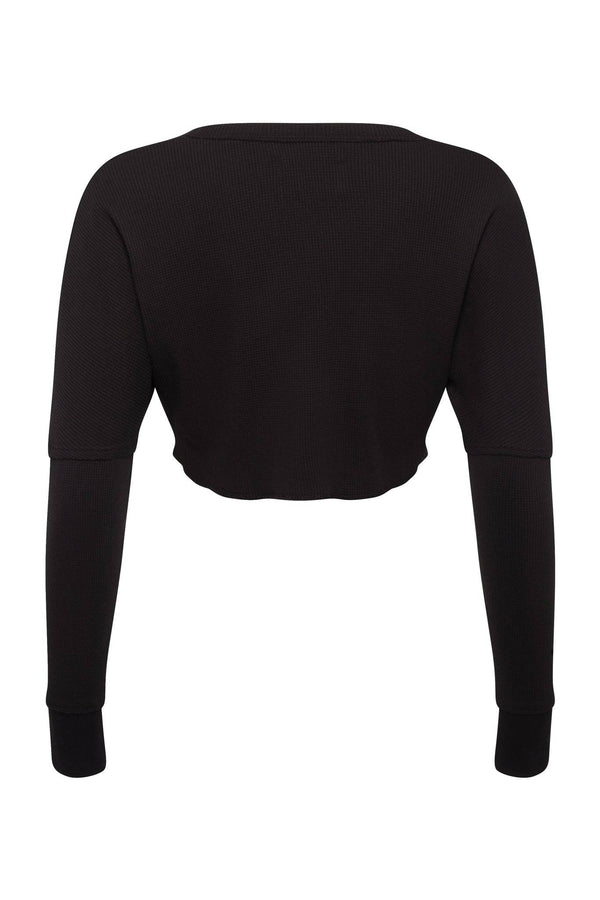 Black Beverley Cropped Knit - Tops - Wolfe Co. Apparel and Goods