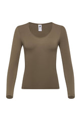 Olive Scoop Neck Long Sleeve - Tops - Wolfe Co. Apparel and Goods