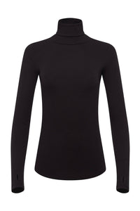 Ribbed Black Turtleneck