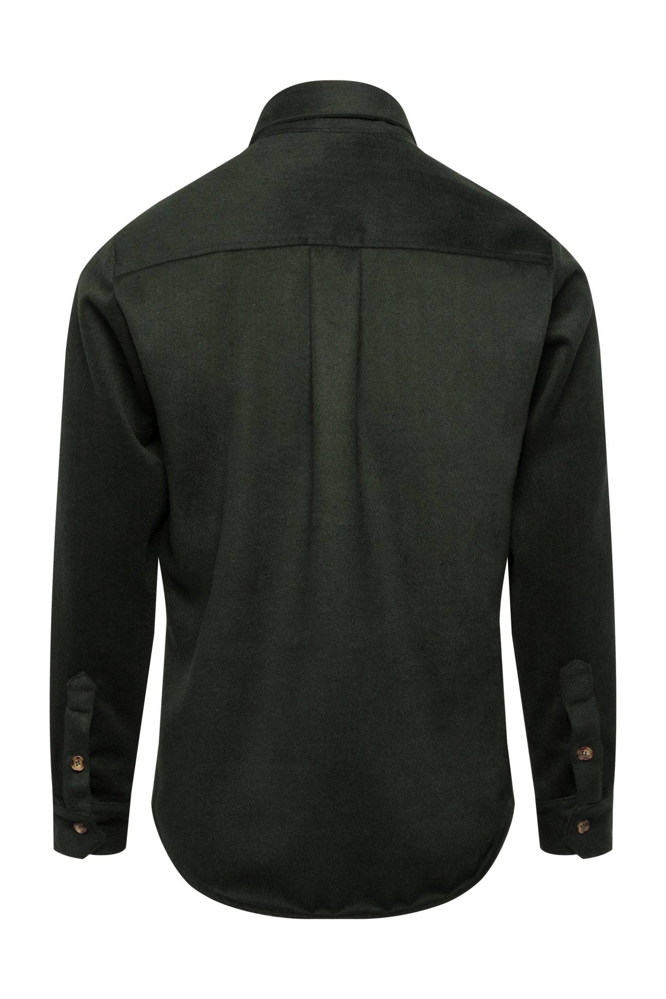 Green Wool Button Down - Tops - Wolfe Co. Apparel and Goods