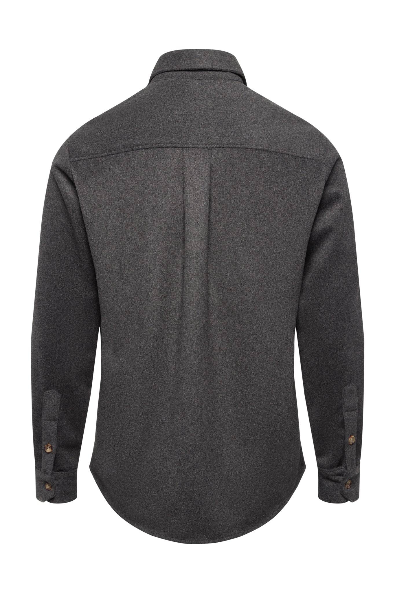 Grey Wool Button Down - Tops - Wolfe Co. Apparel and Goods