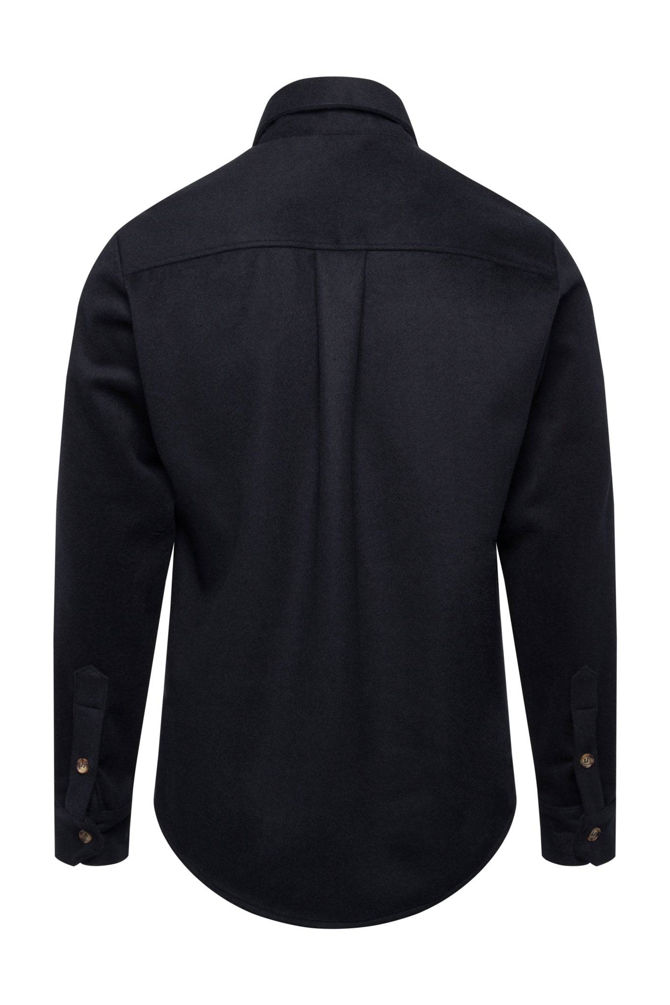 Navy Wool Button Down - Tops - Wolfe Co. Apparel and Goods