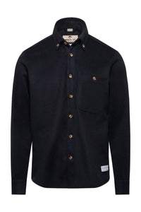 Navy Wool Button Down