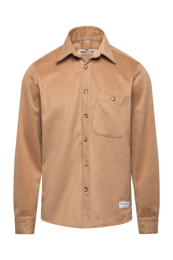 Sand Wool Button Down - Tops - Wolfe Co. Apparel and Goods