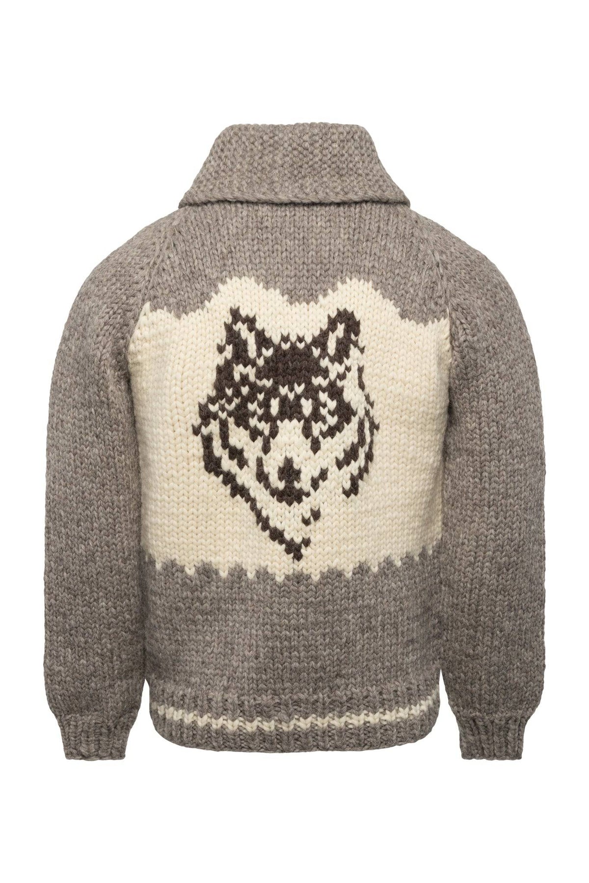 Canadian sweater wool100％ Canadian Sweater Company Hand Knit Cardigan - Dark Grey