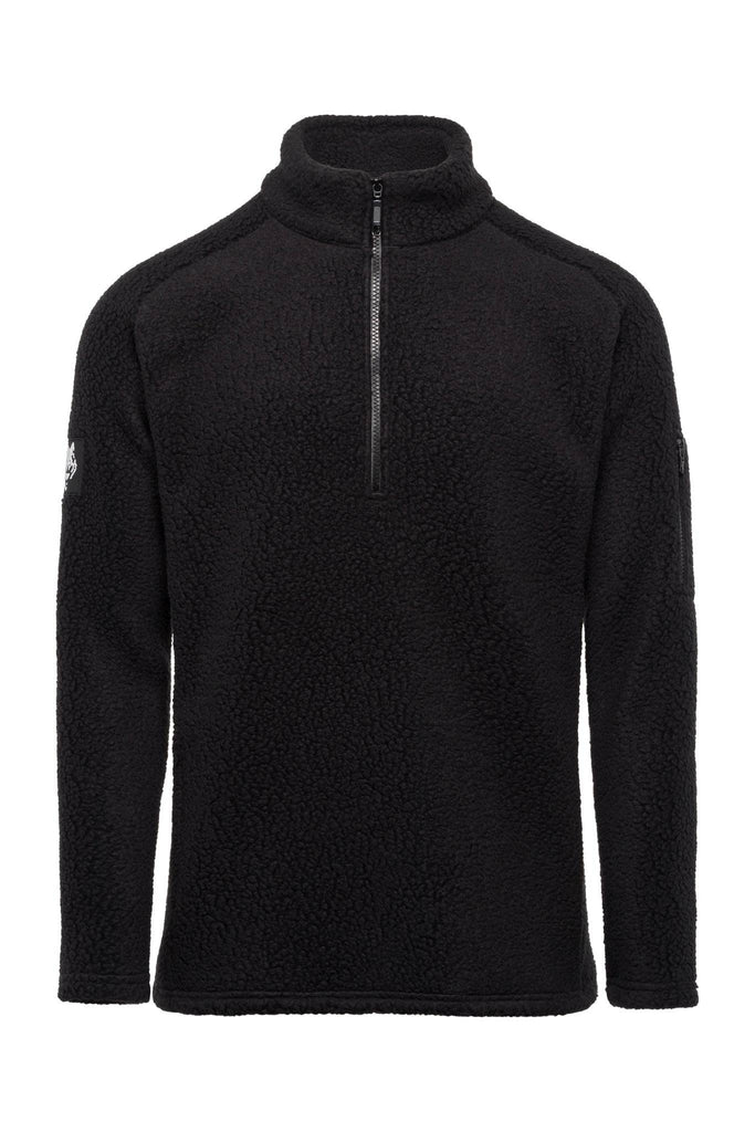 Black Kitimat Men's Half Zip - Tops - Wolfe Co. Apparel and Goods