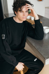 Black Preston Crewneck - Tops - Wolfe Co. Apparel and Goods