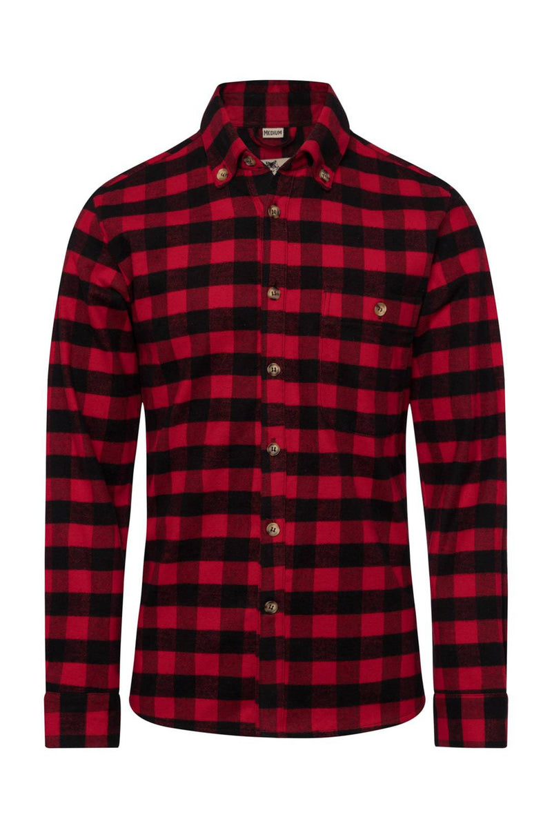 Lucky Brand Men's Button-Down Humboldt Woven Long Sleeve Flannel Shirt (Red  Plaid, S) 