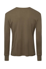 Olive Straight Hem Waffle Knit - Tops - Wolfe Co. Apparel and Goods