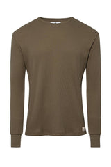 Olive Straight Hem Waffle Knit - Tops - Wolfe Co. Apparel and Goods