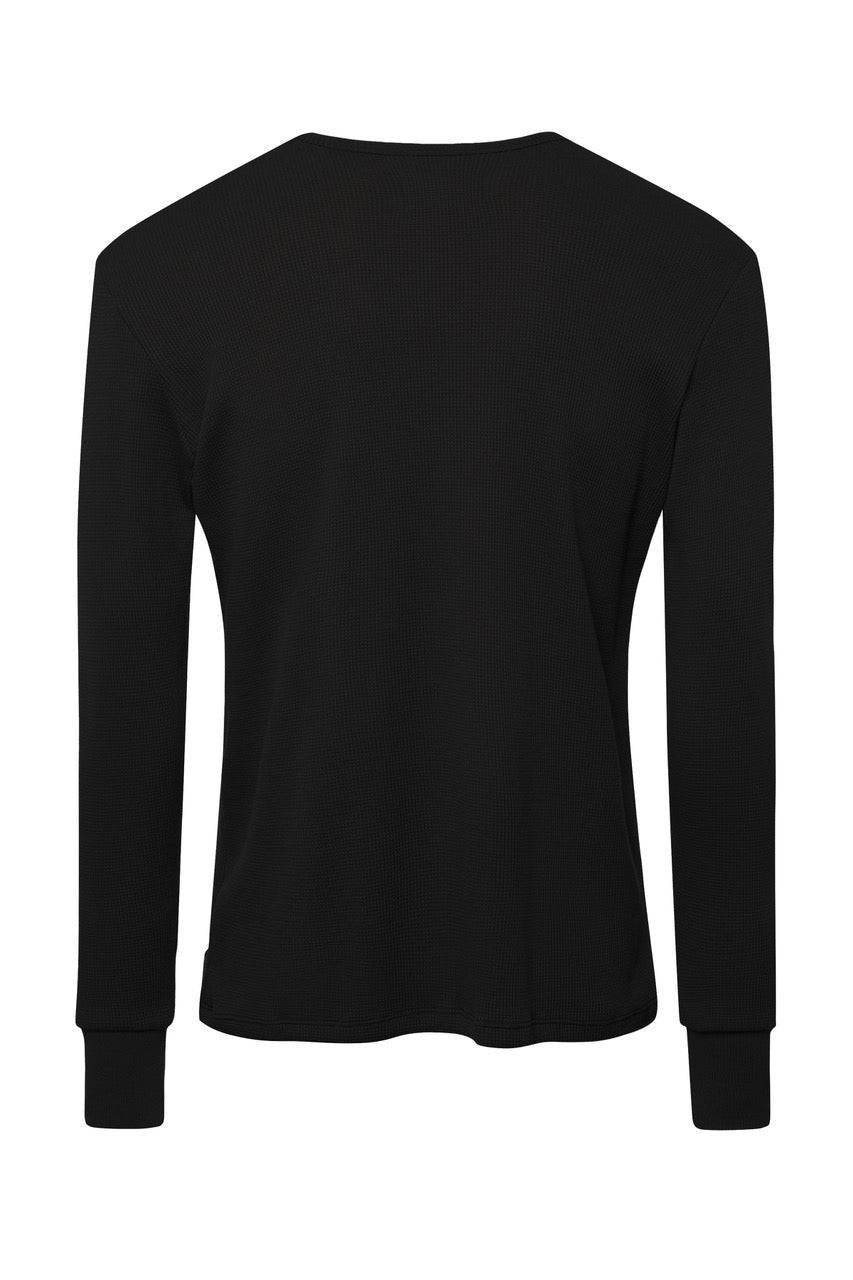 Black Straight Hem Waffle Knit - Tops - Wolfe Co. Apparel and Goods