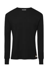 Black Straight Hem Waffle Knit - Tops - Wolfe Co. Apparel and Goods