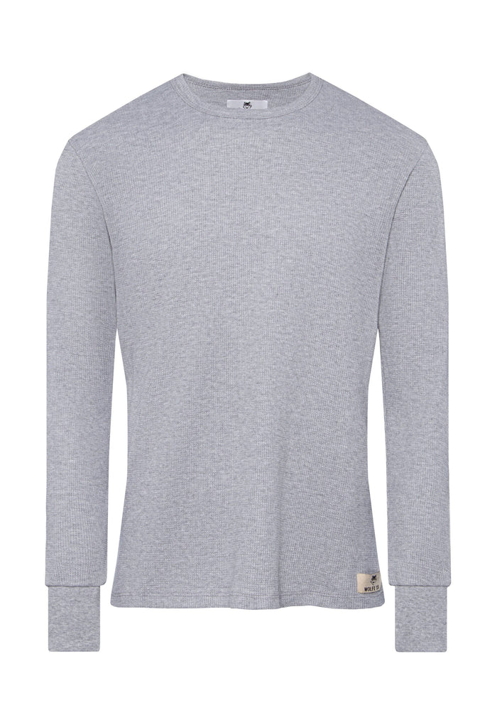 Grey Straight Hem Waffle Knit - Tops - Wolfe Co. Apparel and Goods