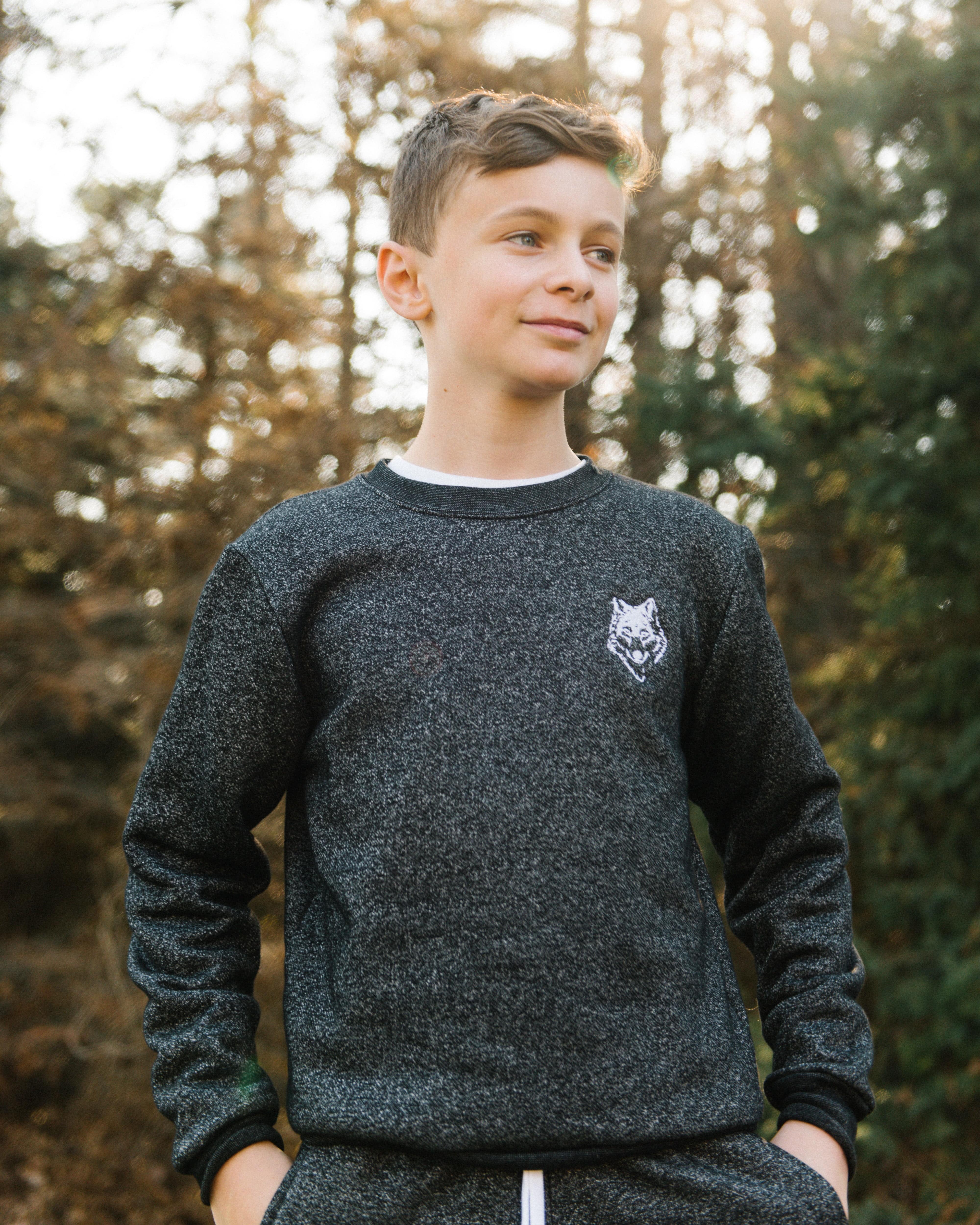 Wolfe Cubs Marled Black Crewneck - Tops - Wolfe Co. Apparel and Goods