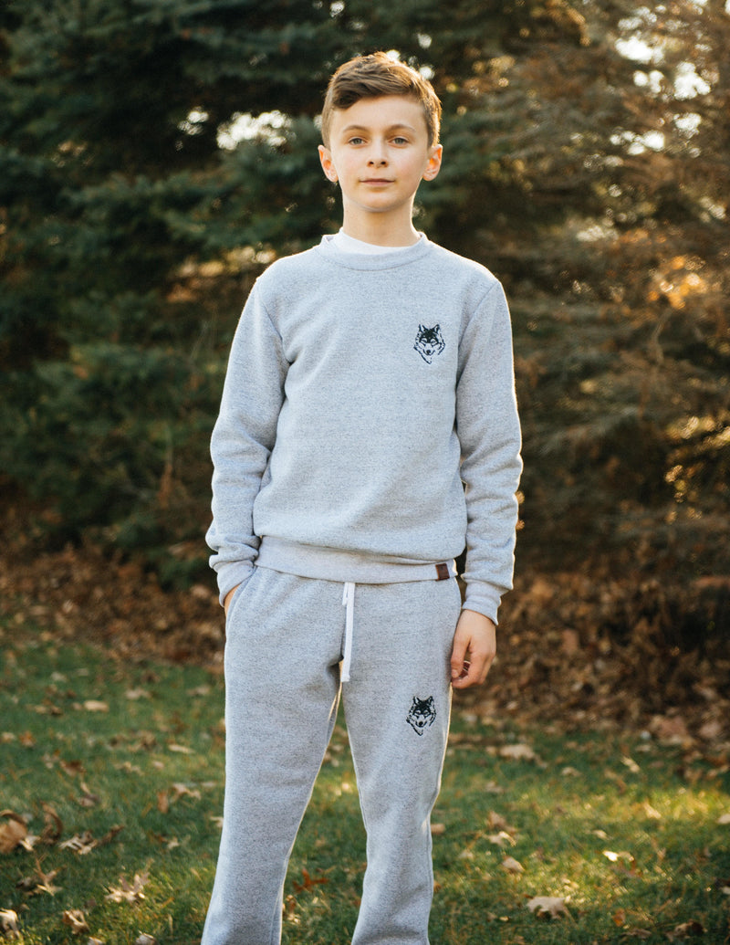 Wolfe Cubs Marled White Sweatpants - Bottoms - Wolfe Co. Apparel and Goods