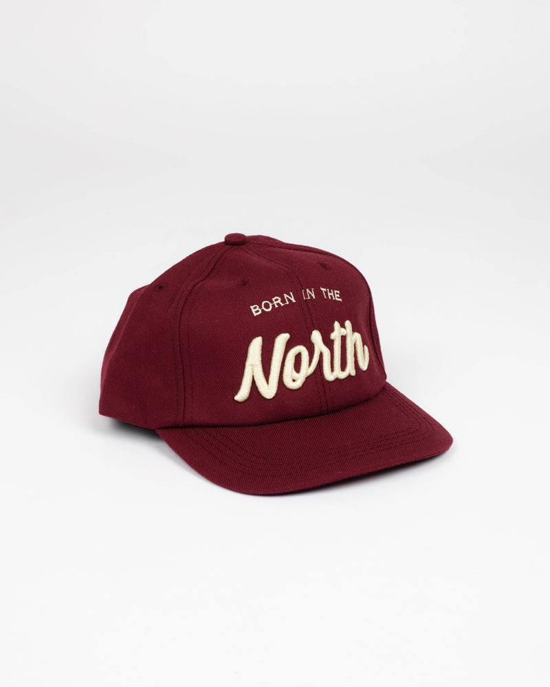 Born in the North Burgundy Snap Back - Hats - Wolfe Co. Apparel and Goods
