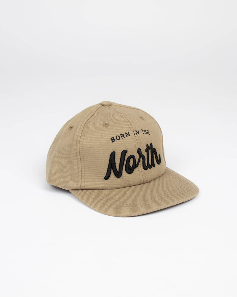 Born in the North Khaki Snap Back - Hats - Wolfe Co. Apparel and Goods