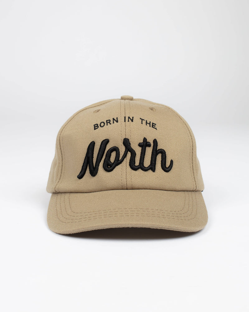 Born in the North Khaki Snap Back - Hats - Wolfe Co. Apparel and Goods