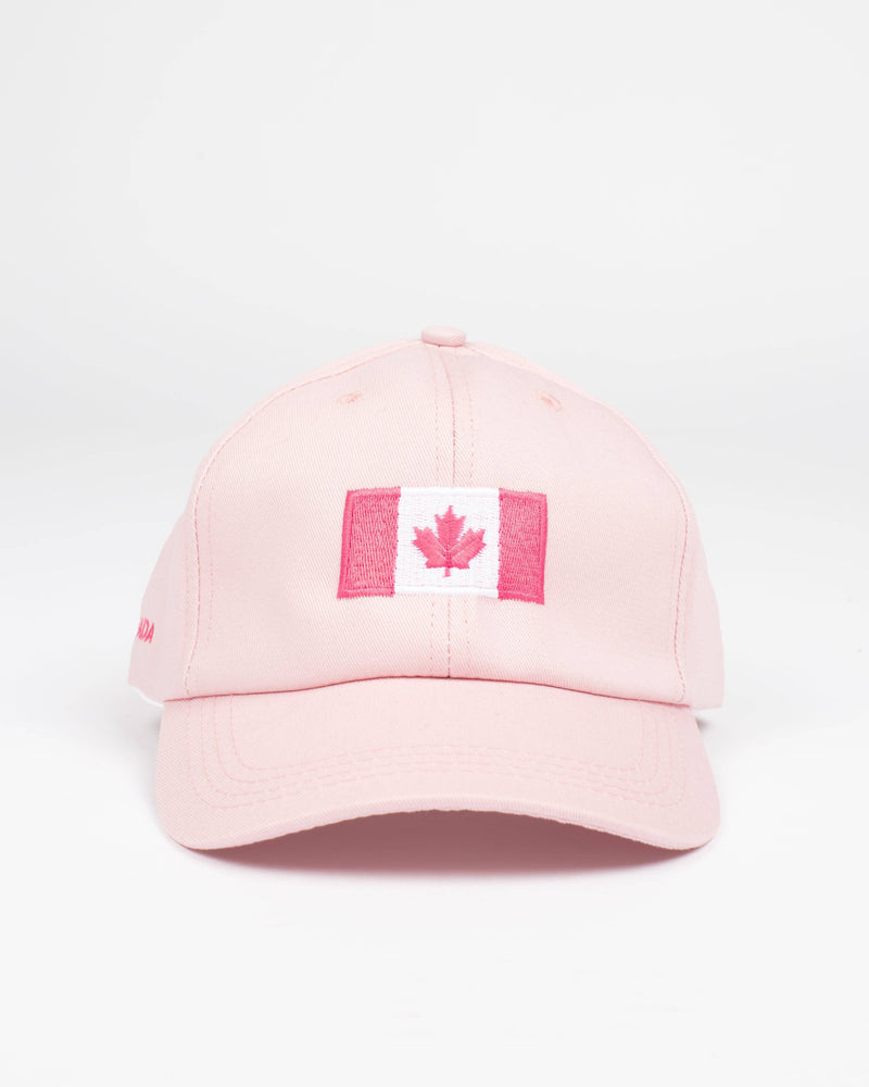 Canada Flag Pink Strap Back - Hats - Wolfe Co. Apparel and Goods