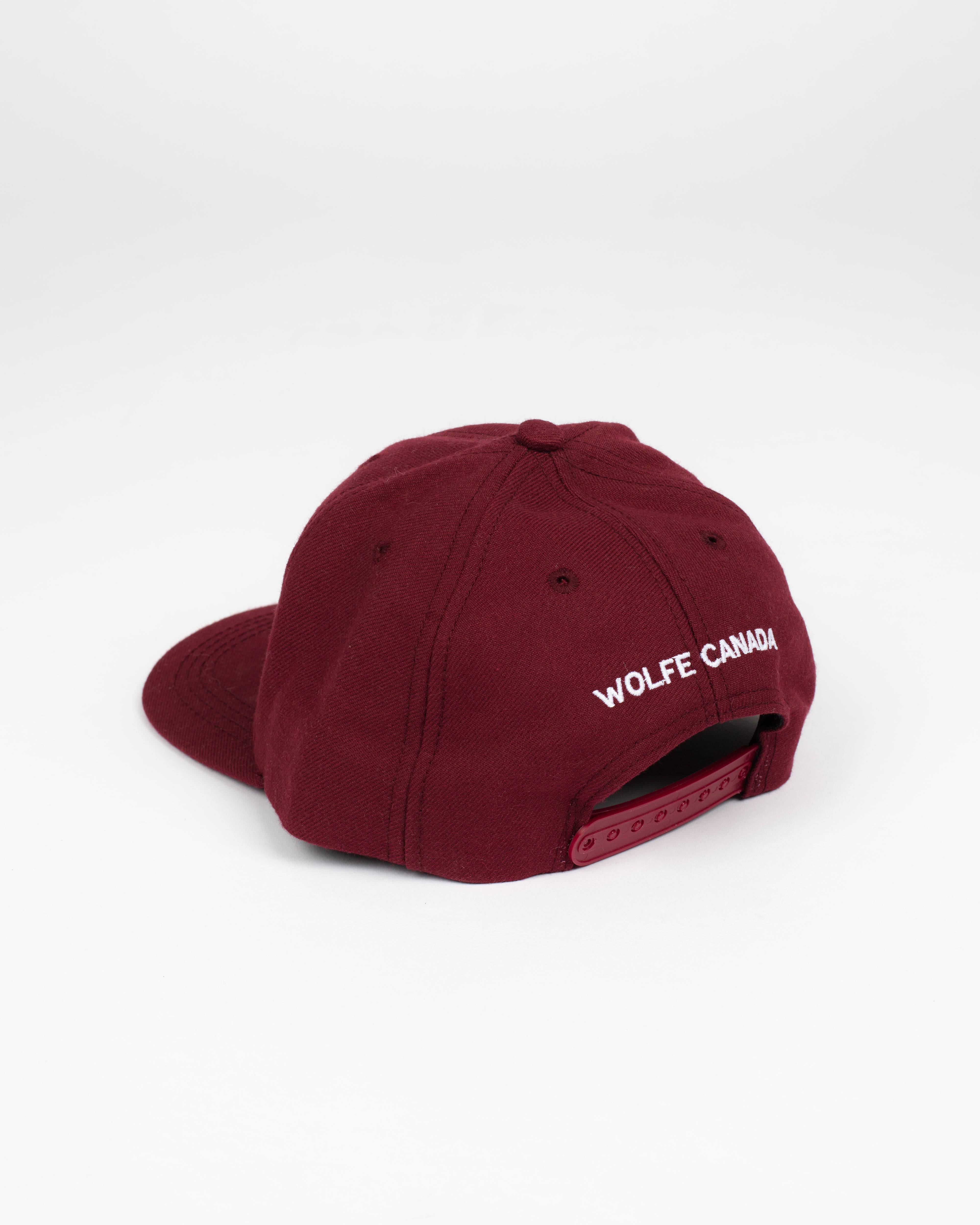 Sorry, Eh? Burgundy Snap Back - Hats - Wolfe Co. Apparel and Goods