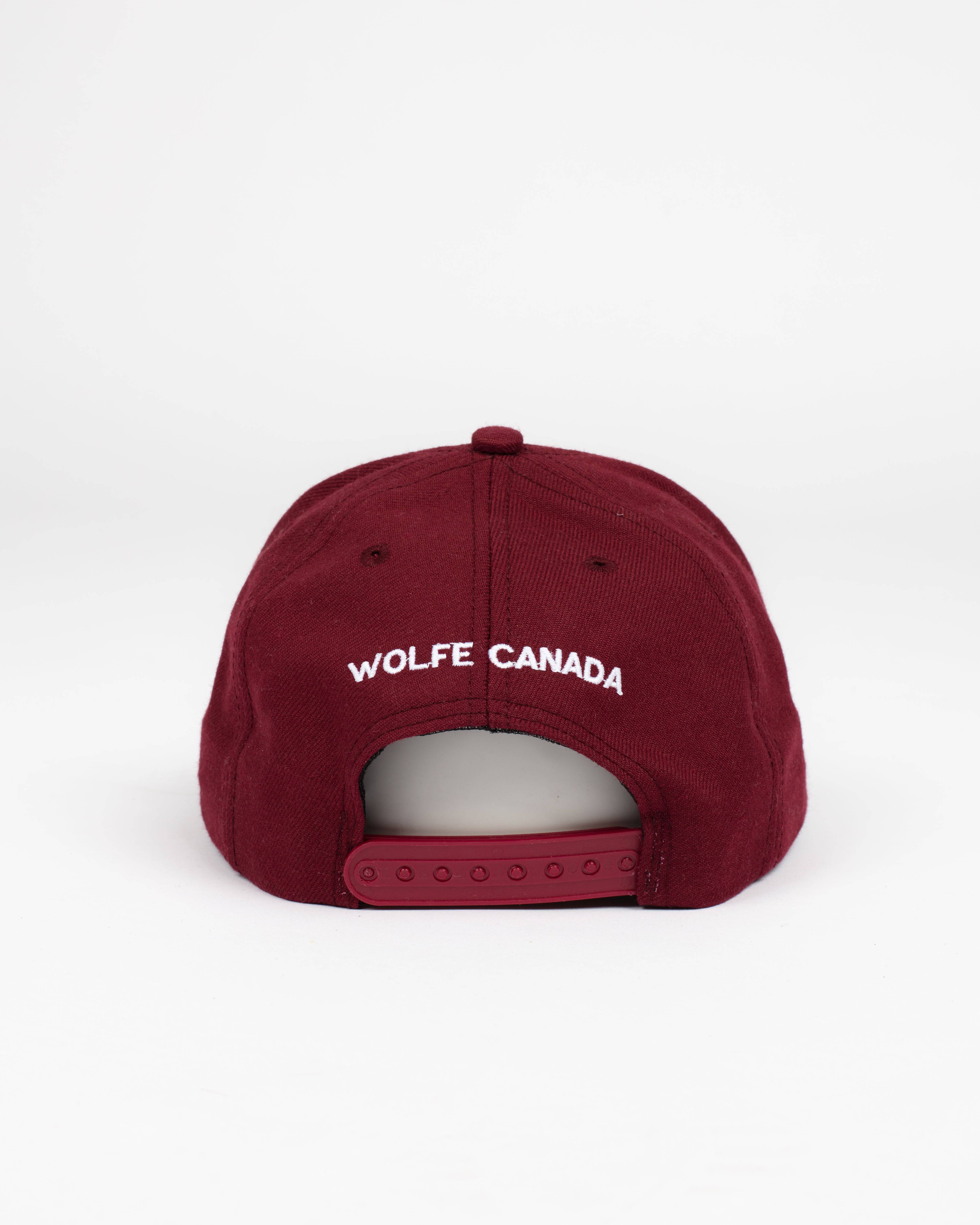 Sorry, Eh? Burgundy Snap Back - Hats - Wolfe Co. Apparel and Goods