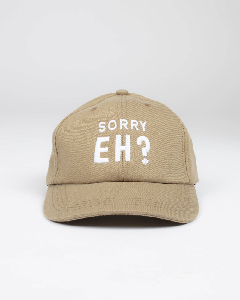 Sorry, Eh? Khaki Snap Back - Hats - Wolfe Co. Apparel and Goods
