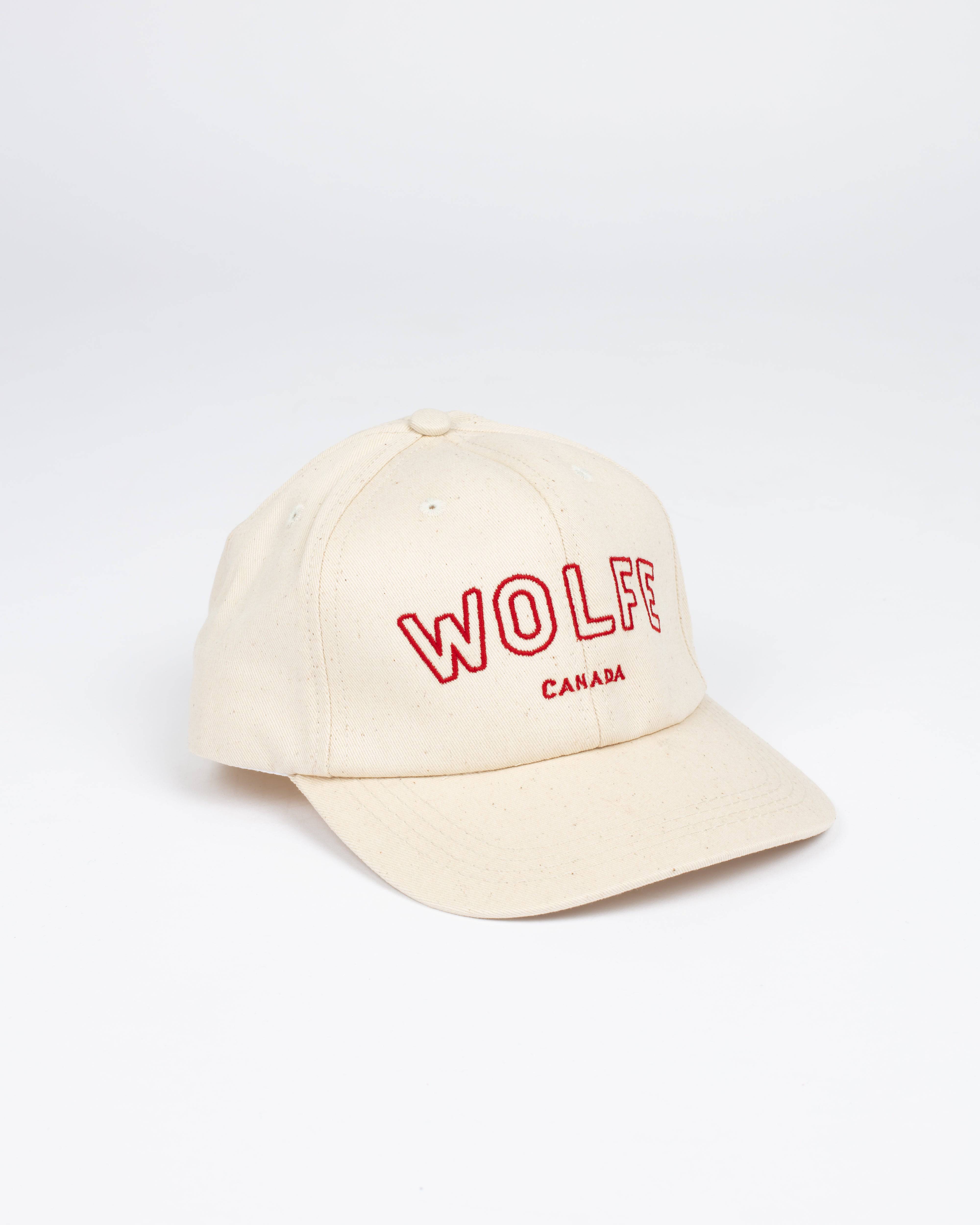 Varsity Strap Back Natural - Hats - Wolfe Co. Apparel and Goods
