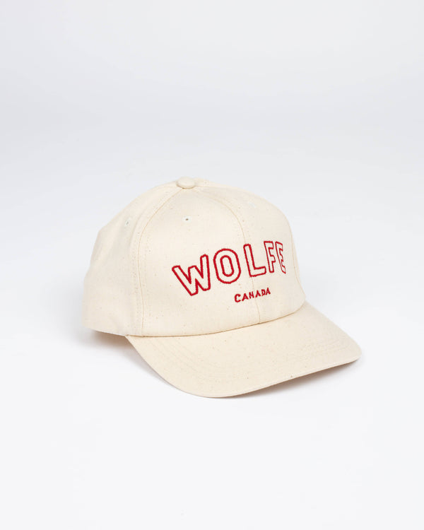 Varsity Strap Back Natural - Hats - Wolfe Co. Apparel and Goods