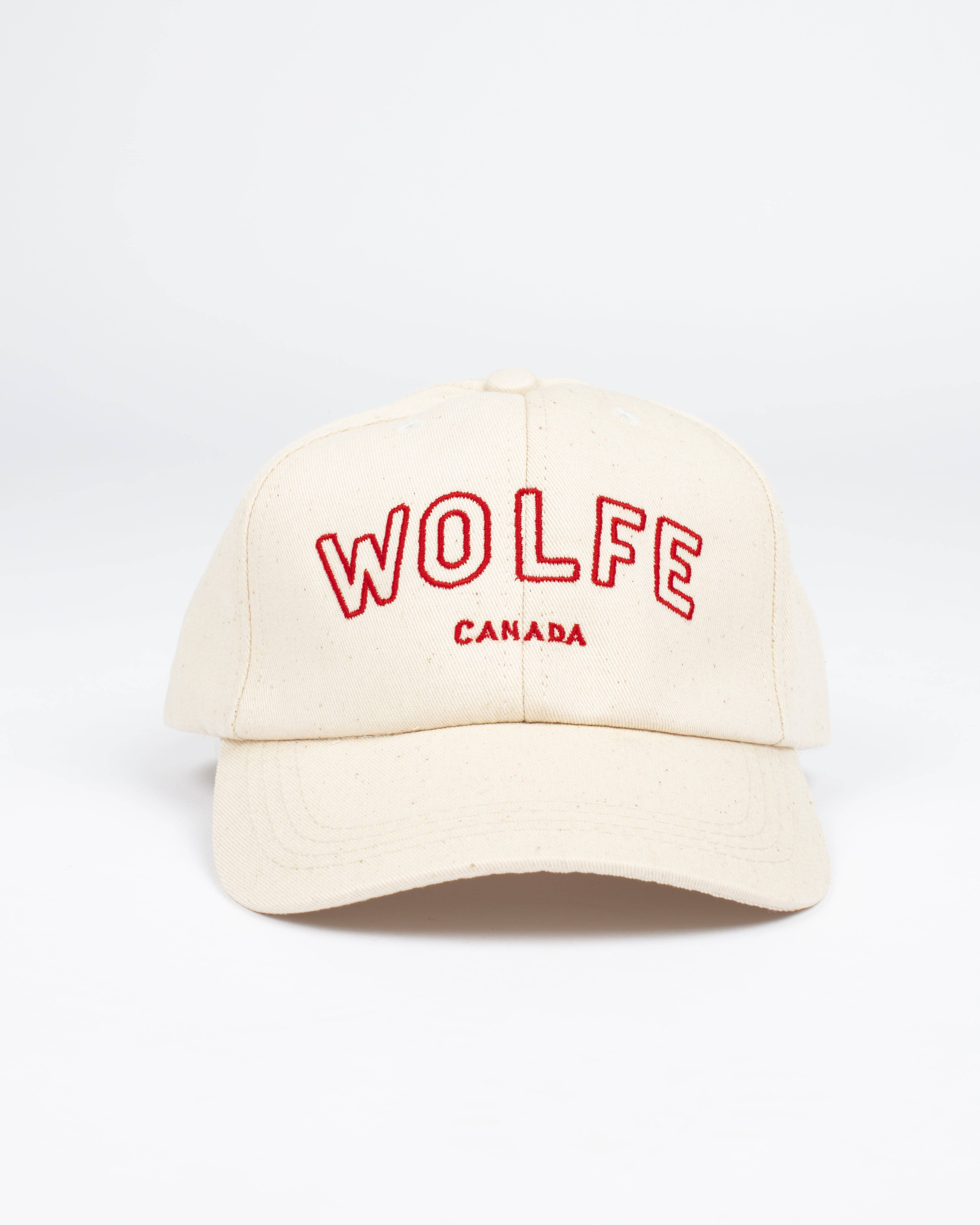 Varsity Strap Back Natural - Hats - Wolfe Co. Apparel and Goods