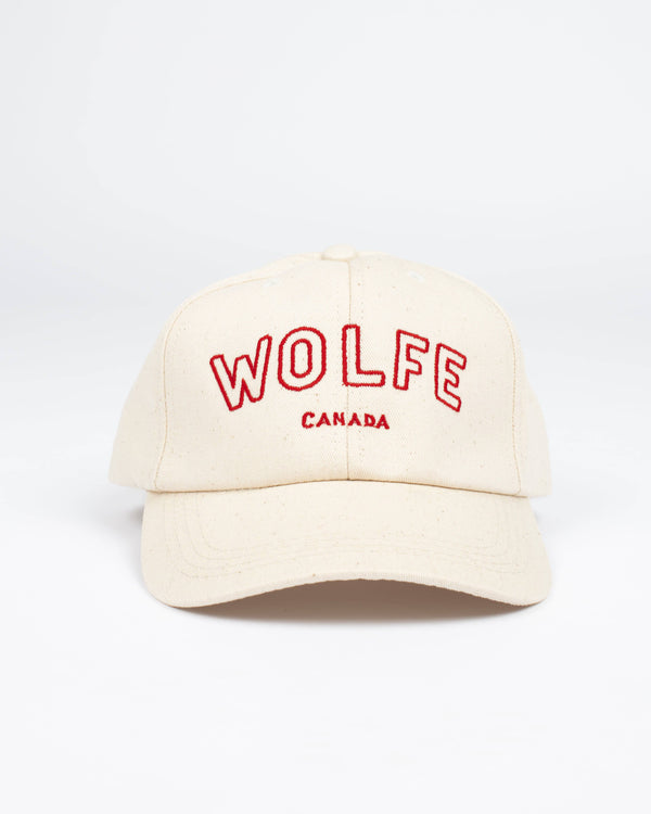 Varsity Strap Back Natural - Hats - Wolfe Co. Apparel and Goods