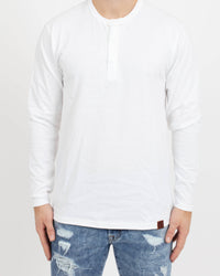 White Long Sleeve Henley