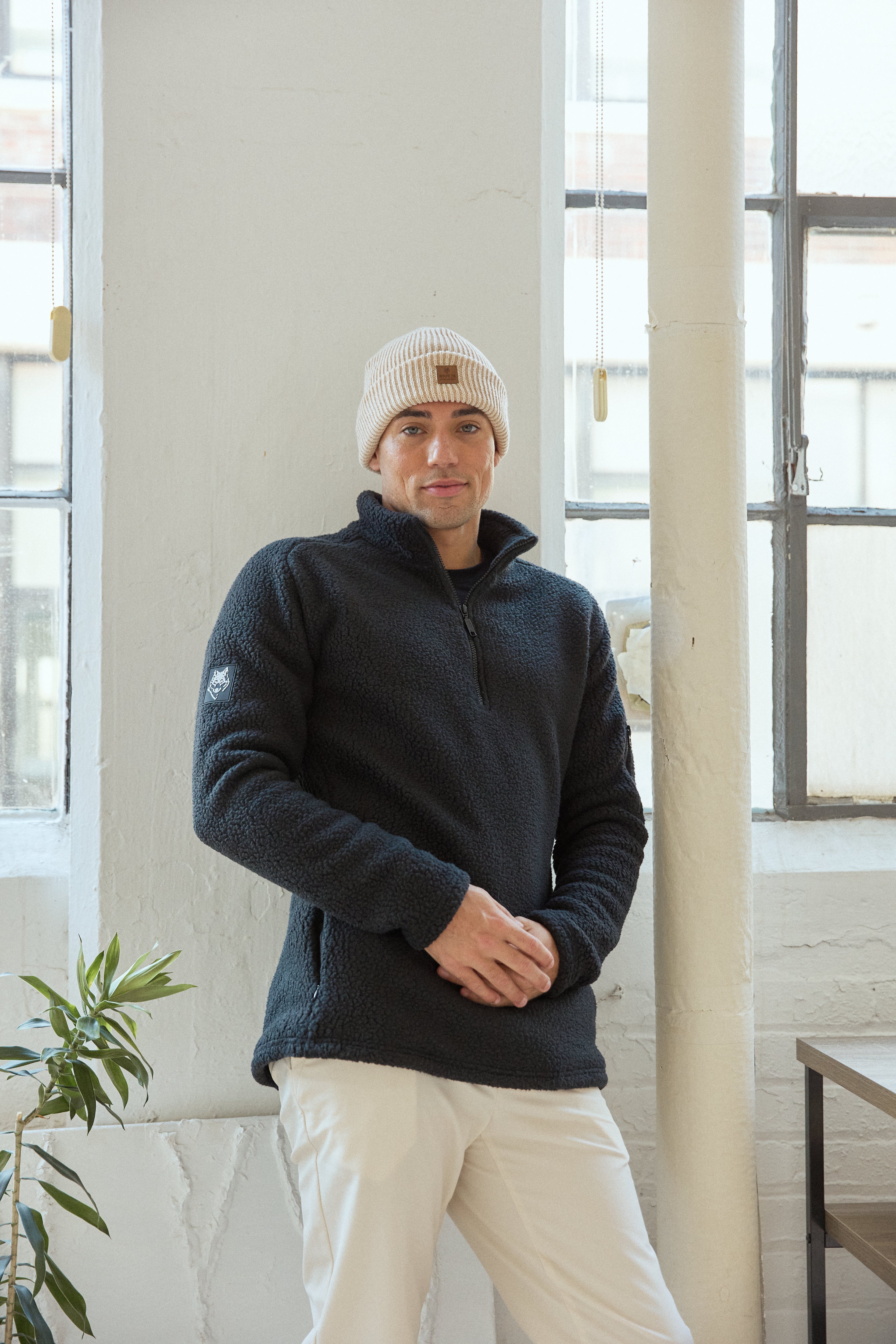 Black Kitimat Men's Half Zip - Tops - Wolfe Co. Apparel and Goods
