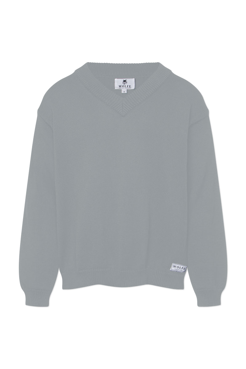 Grey Manitoulin V-Neck Jumper - Tops - Wolfe Co. Apparel and Goods